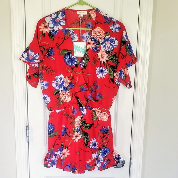 Private Label Other - Red Floral Romper